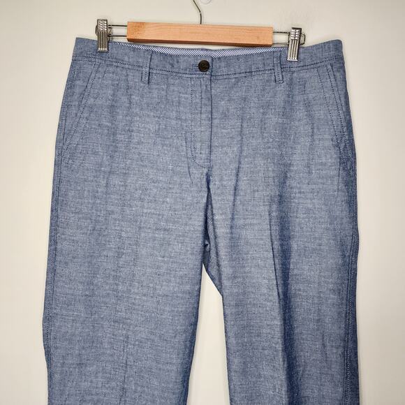 Talbots Girlfriend Chino Size 8 Chambray Blue Cotton Casual Pants - Picture 3 of 9